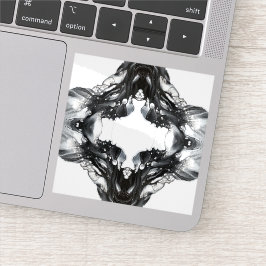 Light and Darkness Abstract Black White Fluid Art Klistermärken