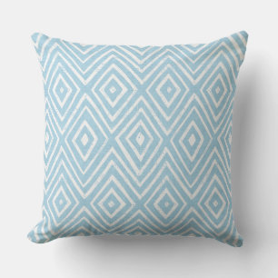 Light Aqua Blue Diamond Chevron Geometric Kudde