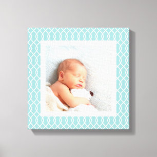 Light Aqua   Lattice-ramfoto Canvastryck