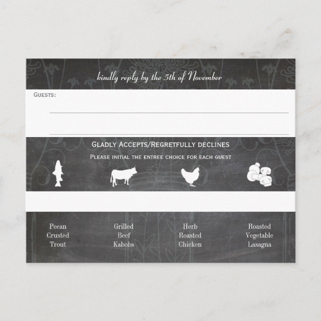 Light Aqua Mason Burk Chalkboard Bröllop Inbjudan Vykort (Framsida)