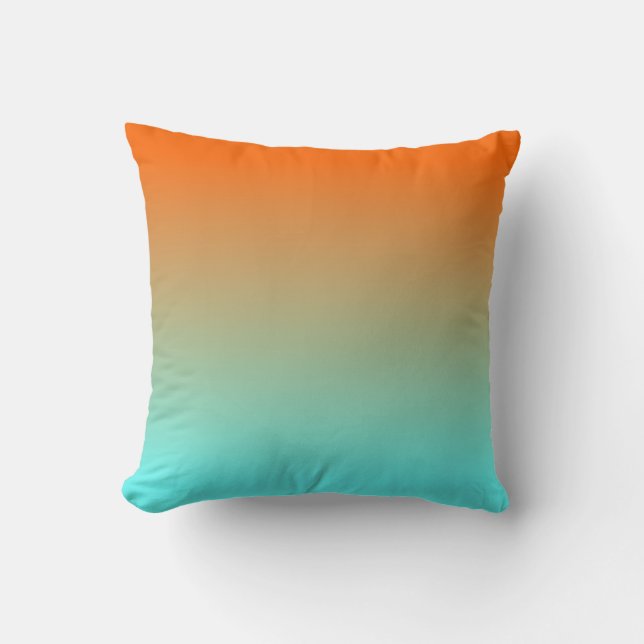 Light Aqua Orange Ombre Kudde (Framsida)