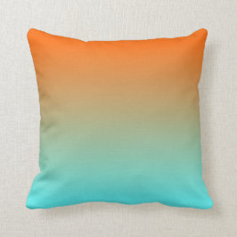 Light Aqua Orange Ombre Kudde