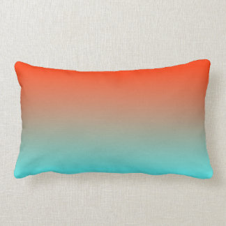 Light Aqua Orange Ombre Lumbarkudde