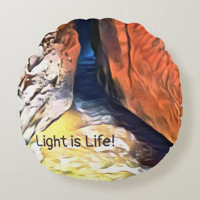 Light är Life-Kusten Stony Crevasse Rund Kudde (Framsidan)