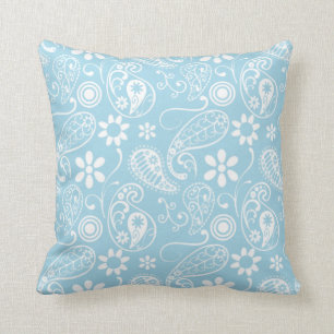 Light Baby blue Paisley Mönster Kudde
