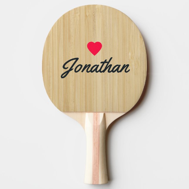 Light Bamboo Vintage Heart Signature Pingisracket (Baksidan)