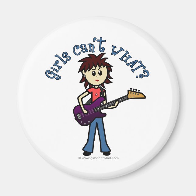Light Bass Guitar Girl Magnet (Framsidan)