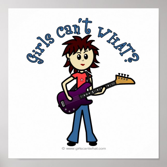 Light Bass Guitar Girl Poster (Framsidan)