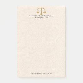 Light Beige Linen & Guld Law Practice Post-it Block
