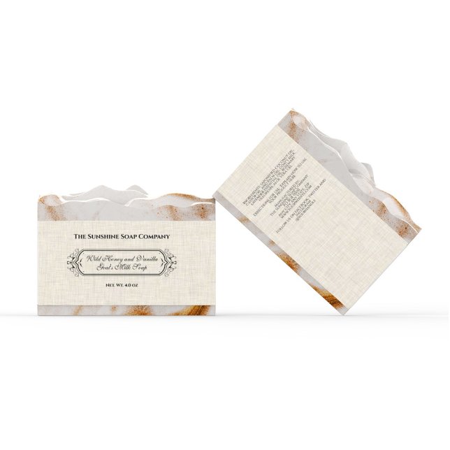 Light Beige Linen Papper Stil Soap Band/etikett (Skapare uppladdad)
