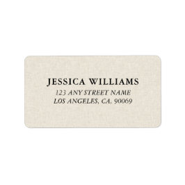 Light Beige Linen Texture Image Adressetikett