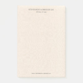 Light Beige Linen Texture Personalized Post-it Block
