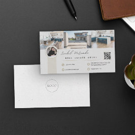 Light Beige Modern Minimalist Real Gods Photo Visitkort