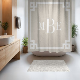 Light Beige och White Grekiska Nyckel | Monogramme