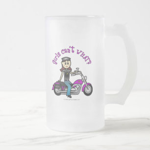 Light Biker Girl Frostat Ölglas