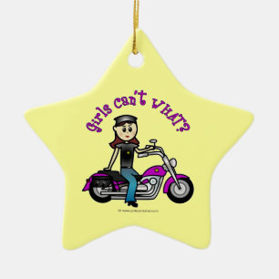 Light Biker Girl Julgransprydnad Keramik