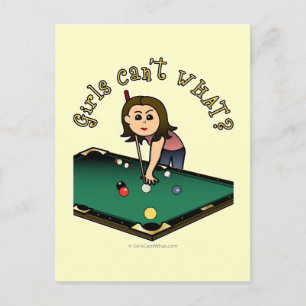 Light Billiards Girl Vykort