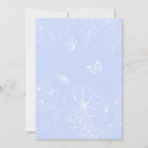 Light Blåa blommor Mönster, Blommigt, minimalistis Inbjudningar
