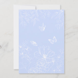 Light Blåa blommor Mönster, Blommigt, minimalistis Julkort