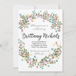 Light Blommigt Inbjudningskort för möhippan