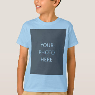 Light Blue Add Your Image Photo Bild Logotyp T Shirt