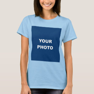 Light Blue Add Your Image Photo Bild Logotyp T Shirt