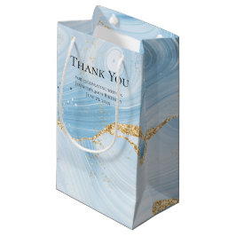 Light Blue Agate med Guld Glitter Tack