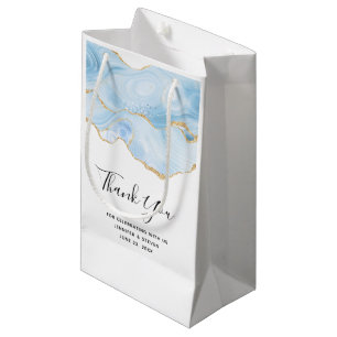 Light Blue Agate med Guld Glitter Tack