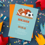 Light Blue All Star-sport, Födelsedagsfest Inbjudningar<br><div class="desc">Den här roligtens födelsedagsinbjudan är perfekt för den lilla idrottsmannen i ditt liv. Tittar du för en anpassningsbar färg? Skicka ett meddelande till heartlockedstudio@gmail.com så kommer jag att vara lycklig för att hjälpa till. Eller klicka på knappen ANPASSA IT! och låt din fantasi springa vara gratis!</div>