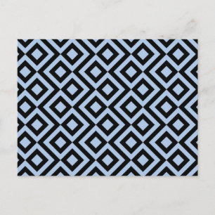 Light Blue and Black Meander Vykort
