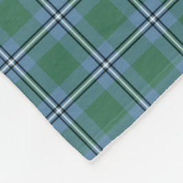 Light Blue and Grönt Klan Irvine Tartan Fleecefilt