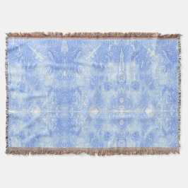 Light Blue and White Abstrakt Sherpa Blankets Filt