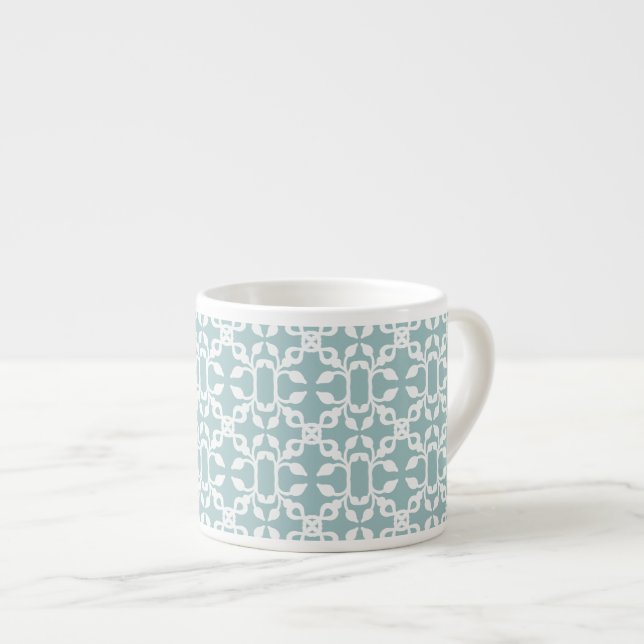 Light Blue and White Art Deco Modern Espresso Kopp Espressomugg (Framsida höger)