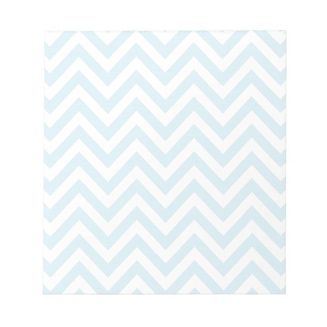 Light Blue and White Chevron Rand Mönster Anteckningsblock (Framsida)