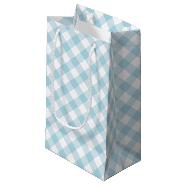 Light Blue and White Diagonal Gingham (Framsidan Vinklad)