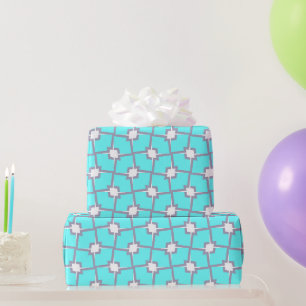 Light Blue and White Geometric Mönster Presentpapper