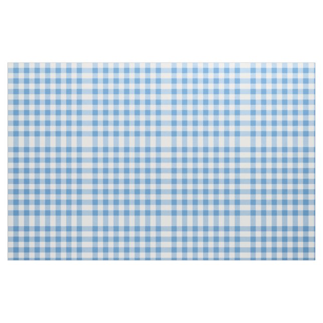 Light Blue and White Gingham Block Mönster Tyg (Fat Quarter)