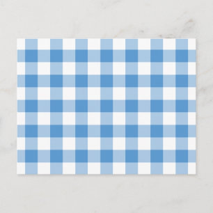 Light Blue and White Gingham Mönster Vykort