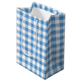Light Blue and White Gingham Play Gift Bag