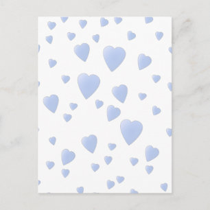 Light Blue and White Kärlek Hearts Mönster. Vykort