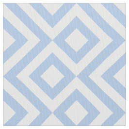 Light Blue and White Meander Geometric Mönster Tyg