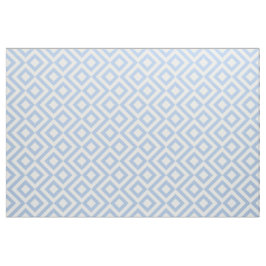 Light Blue and White Meander Geometric Mönster Tyg