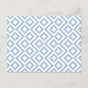 Light Blue and White Meander Vykort