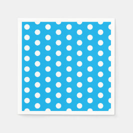 Light Blue and White Polka Dots Pappersservett