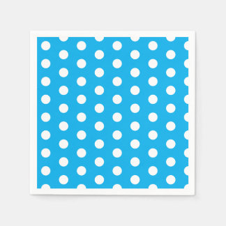 Light Blue and White Polka Dots Pappersservett