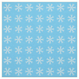 Light Blue and White Snowflake Mönster Tyg