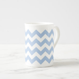 Light Blue and White Zigzag Benporslin Mugg