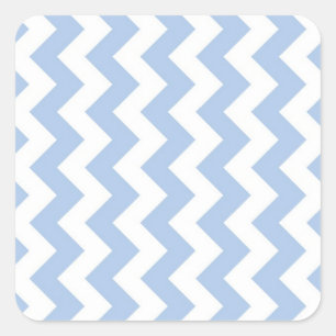 Light Blue and White Zigzag Fyrkantigt Klistermärke