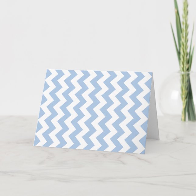 Light Blue and White Zigzag Kort (Framsida)