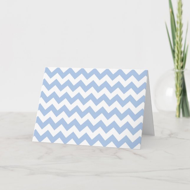 Light Blue and White Zigzag Tack Kort (Framsida)